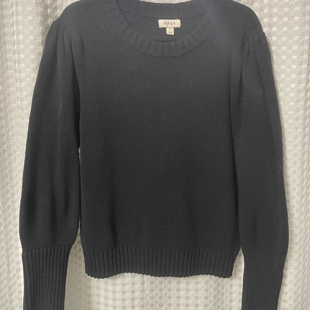 Style & Co. Black Crew Neck Sweater